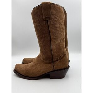 Rockin Leather Mens Brown Suede Square Toe Cowboy Western Boots Size 8.5D Mexico